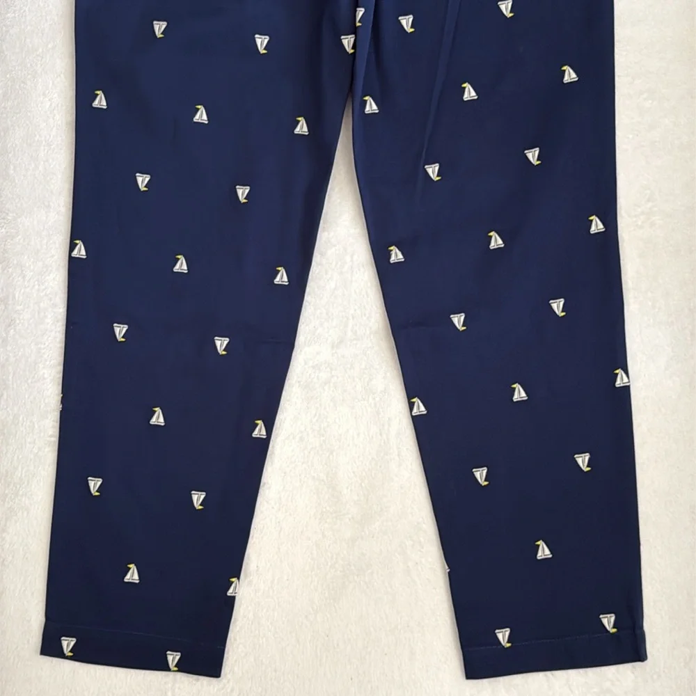 Talbots | The Weekend Chino Embroidered Sailboat Cropped Pants Blue (8) - Picture 13 of 15